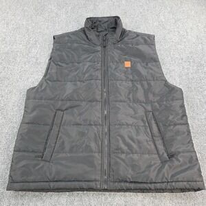 Brixton Mens XL Black Puffer Vest Full Zip Sleeveless Jacket